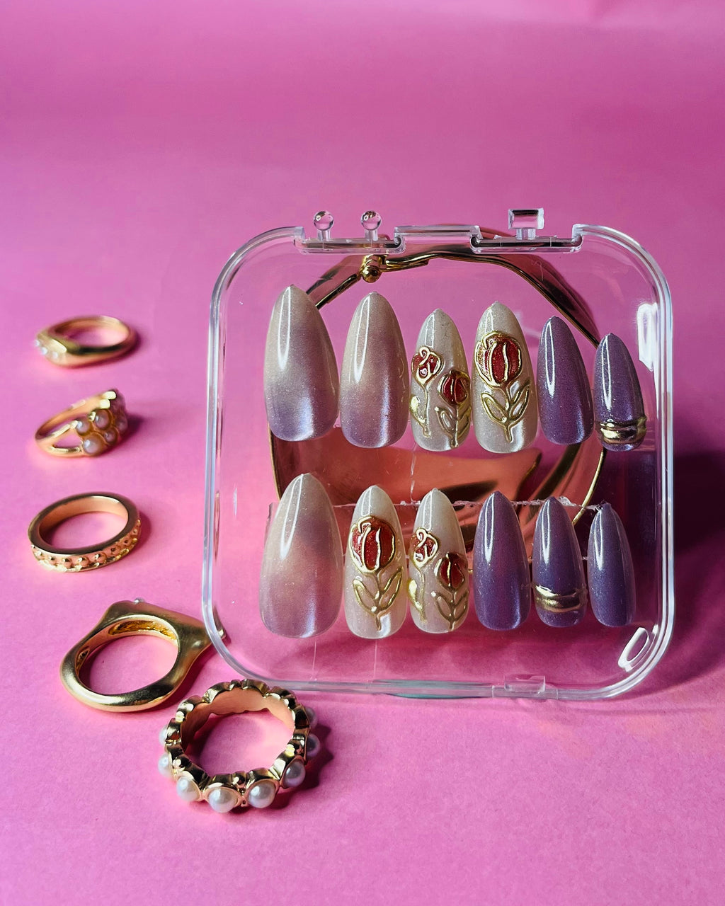 Rose Gold Cat-eye Tulip Garden