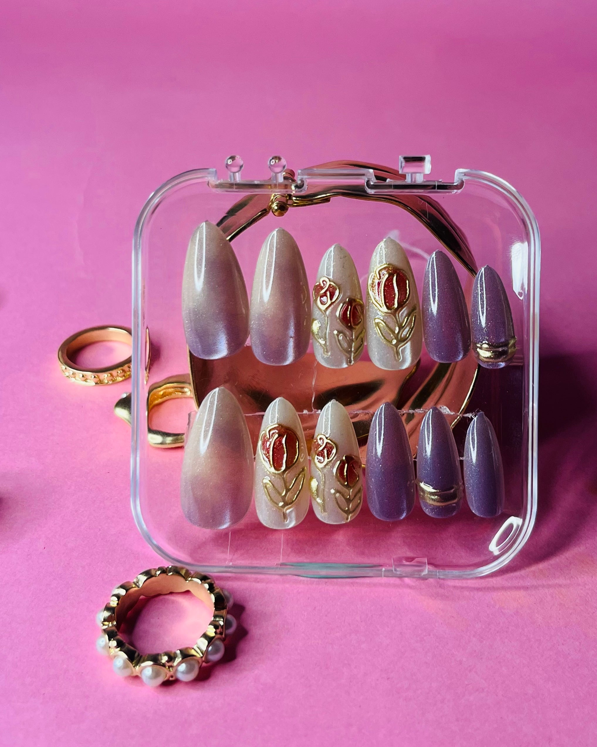 Rose Gold Cat-eye Tulip Garden